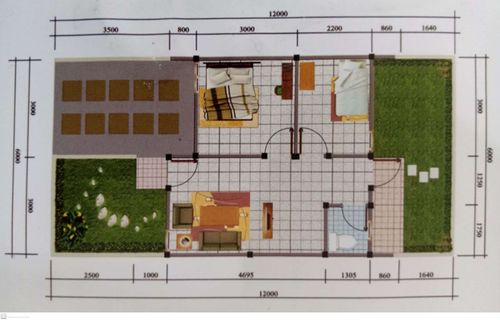 foto denah rumah tipe 36/72 perumahan Cluster New Grand City 2 Gunung Tua