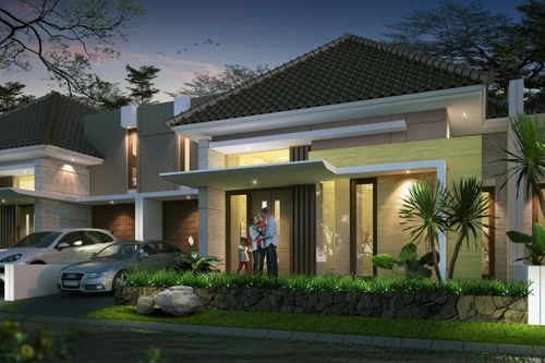 foto tampak rumah tipe B perumahan GRAHA KENCANA