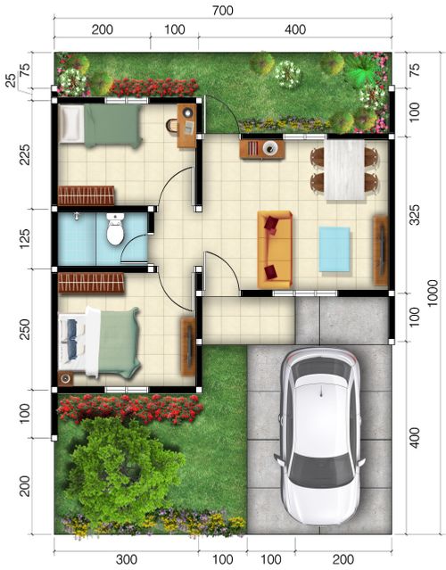 foto denah rumah tipe T32/93 perumahan TANGERANG KENCANA RESIDENCE