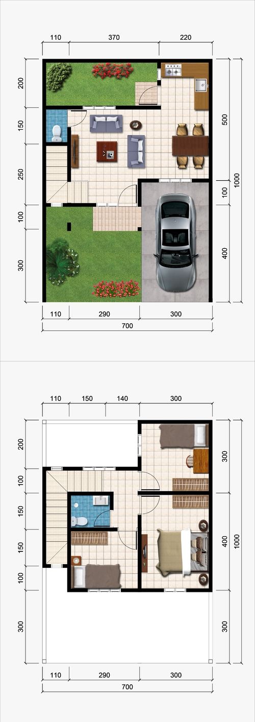 foto denah rumah tipe T70/70 perumahan TANGERANG KENCANA RESIDENCE