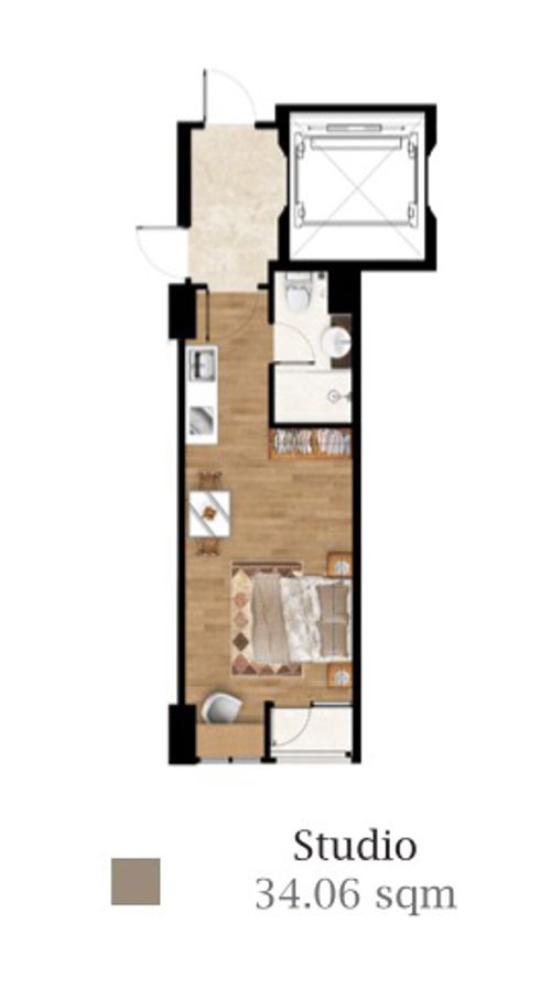 foto denah rumah tipe TOWER 1 - STUDIO perumahan ARANDRA RESIDENCE