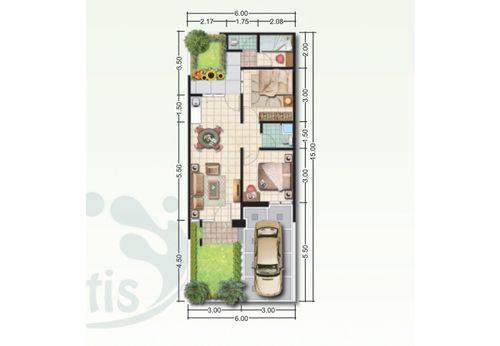 foto denah rumah tipe Gladius perumahan CLUSTER ATLANTIS SEGARA CITY KHI