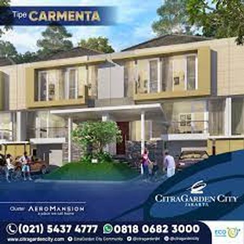 foto tampak rumah tipe CARMENTA perumahan AEROWORLD 8, CitraGarden City, Jakarta Barat
