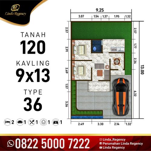 foto denah rumah tipe NEW MODEL LINDA REGENCY 5 TAHAP 2 perumahan LINDA REGENCY 5-BELIMBING RAYA