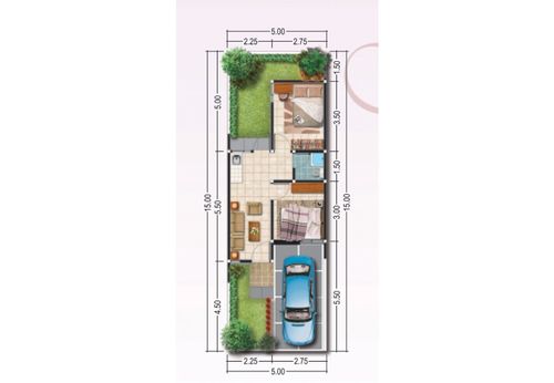 foto denah rumah tipe Flexa perumahan CLUSTER FEIA SEGARA CITY KHI