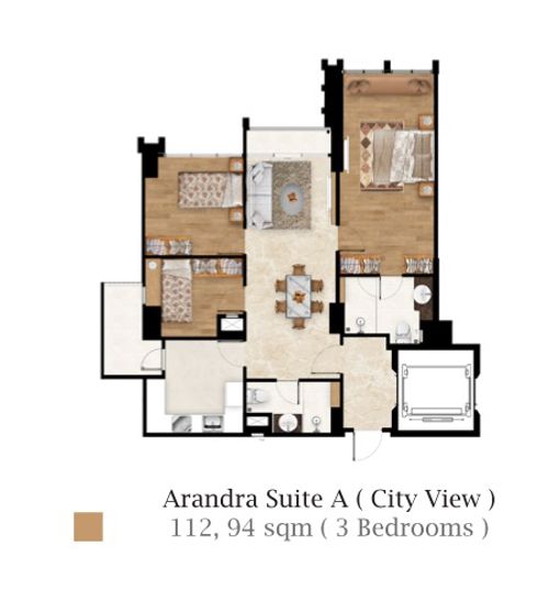 foto denah rumah tipe TOWER 1 - SUITE A CITY perumahan ARANDRA RESIDENCE