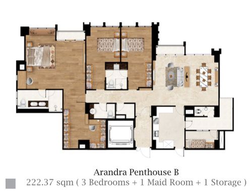 foto denah rumah tipe TOWER 1 - PENTHOUSE B perumahan ARANDRA RESIDENCE