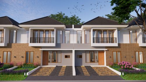 foto tampak rumah tipe 135 perumahan THE GARDENS CIREBON BLOK E