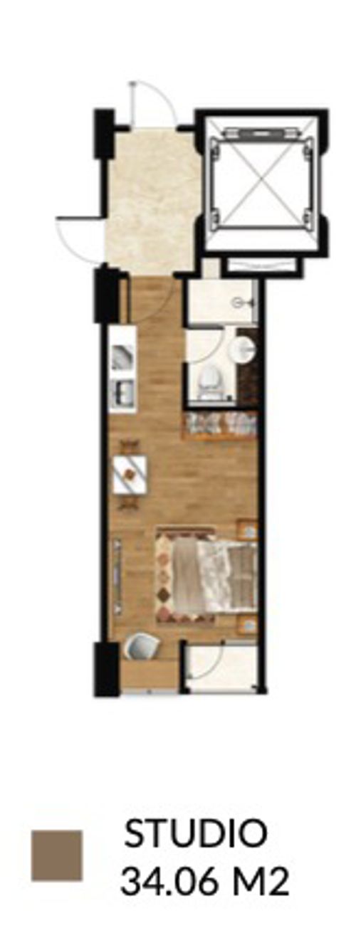 foto denah rumah tipe TOWER 2 - STUDIO perumahan ARANDRA RESIDENCE