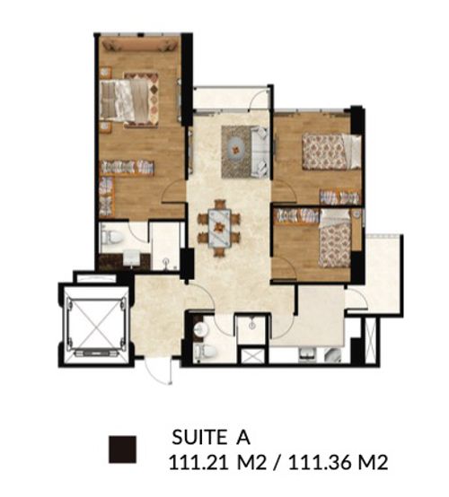 foto denah rumah tipe TOWER 2 - SUITE A CITY perumahan ARANDRA RESIDENCE