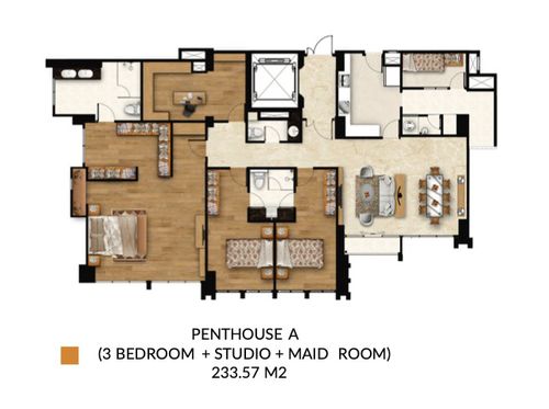 foto denah rumah tipe TOWER 2 - PENTHOUSE A perumahan ARANDRA RESIDENCE