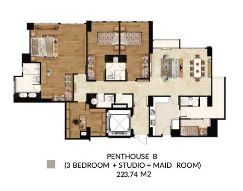 foto denah rumah tipe TOWER 2 - PENTHOUSE B perumahan ARANDRA RESIDENCE
