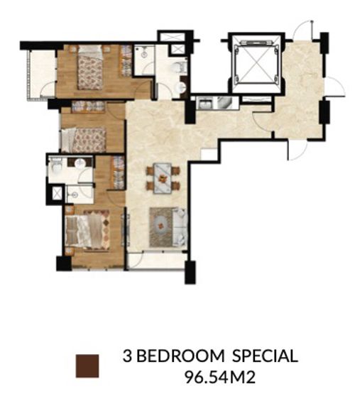 foto denah rumah tipe TOWER 2 - 3BR SPECIAL perumahan ARANDRA RESIDENCE