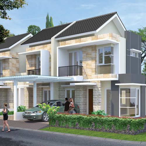 foto tampak rumah tipe Mallow perumahan CLUSTER BALSA KHI