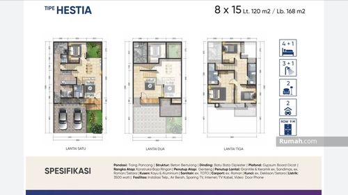 foto denah rumah tipe HESTIA perumahan PERUMAHAN CITRA 8 TYPE CEMARA