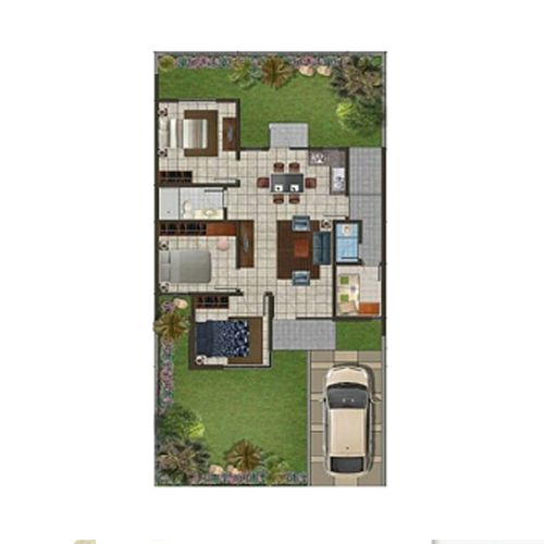 foto denah rumah tipe 75 perumahan THE GARDENS CIREBON