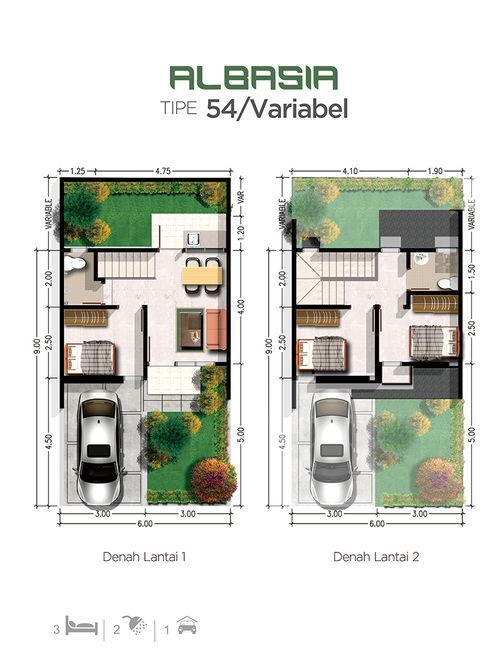 foto denah rumah tipe Valka perumahan CLUSTER ALBASIA & LAVESH KHI