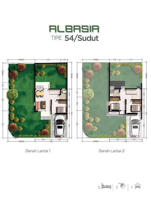 foto denah rumah tipe Valka perumahan CLUSTER ALBASIA & LAVESH KHI