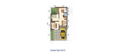 foto denah rumah tipe AMARILIS 33/72 (AGUST) perumahan PANJIBUWONO RESIDENCE