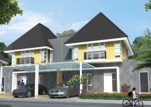 foto tampak rumah tipe Ambara perumahan SA7.15-22 CLUSTER SAMATA KHI