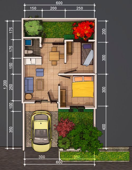 foto denah rumah tipe Mahoni perumahan PESONA TAMAN DHIKA