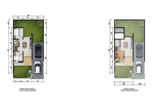 foto denah rumah tipe CHELSEA SIGNATURE - T55K perumahan GRAND DUTA CITY, BEKASI