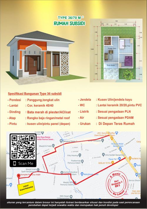 foto denah rumah tipe 36 perumahan Villa Mahantas 3