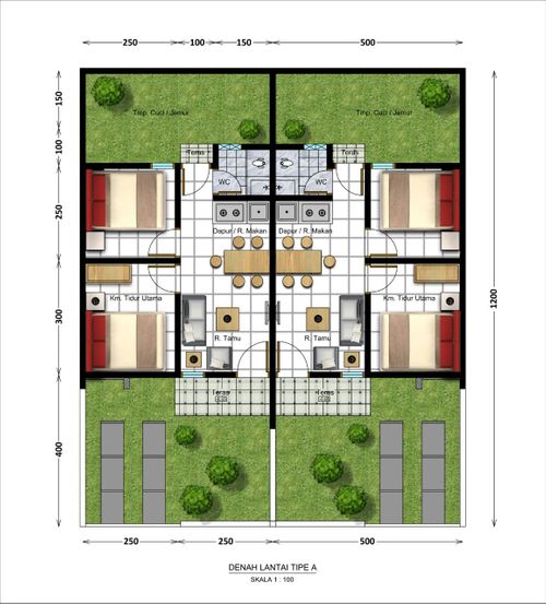 foto denah rumah tipe 30 perumahan Sinar indah 1