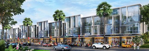foto tampak rumah tipe RUKO R1 perumahan CITRALAND GAMA CITY MEDAN (RUKO MADISON AVENUE)