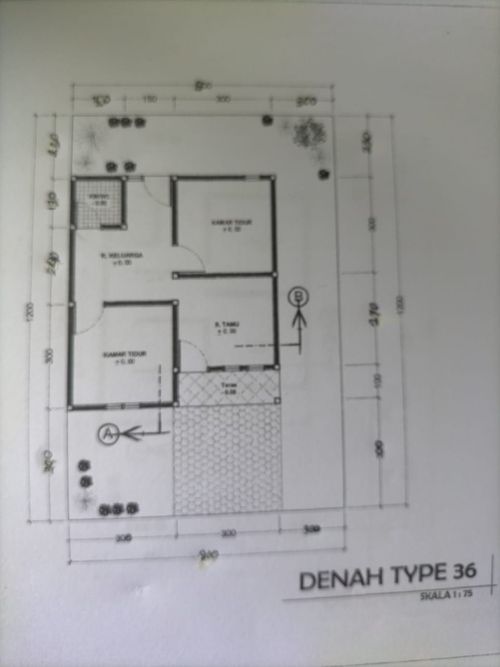foto denah rumah tipe 36 perumahan Deneta Residence 2