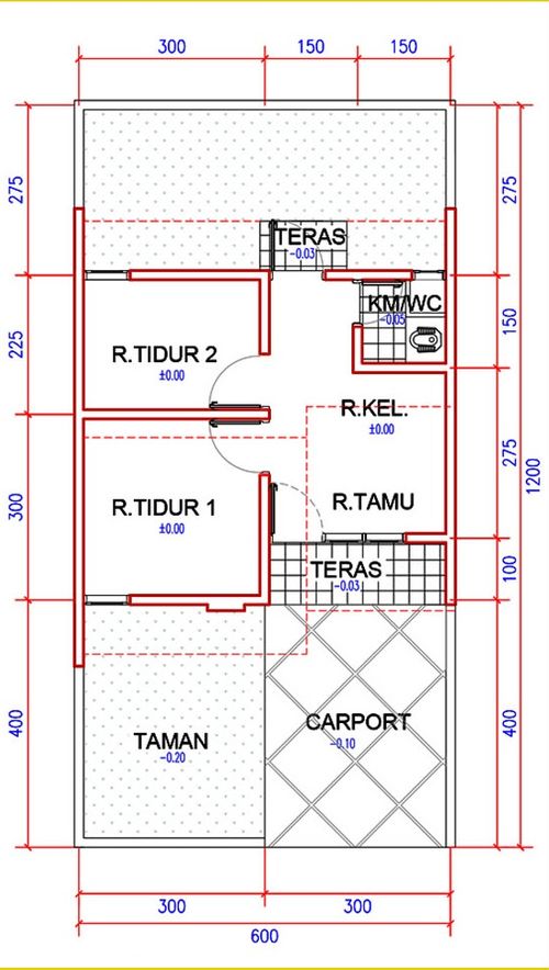 foto denah rumah tipe HOOK 30/114 perumahan SUKAMULYA PARK RESIDENCE