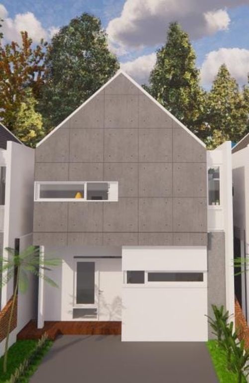 foto tampak rumah tipe 79 perumahan Grand Sukatani Townhouse