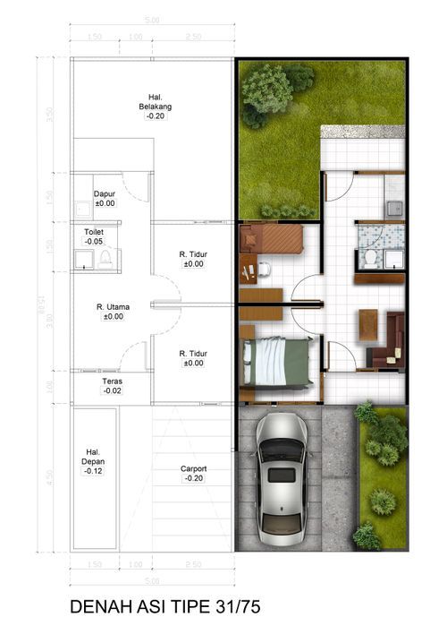 foto denah rumah tipe 31/75 233 perumahan Alam Sanggar Indah