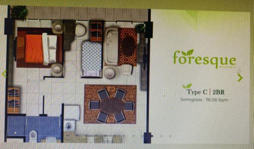 foto denah rumah tipe C/4 perumahan Foresque Residence