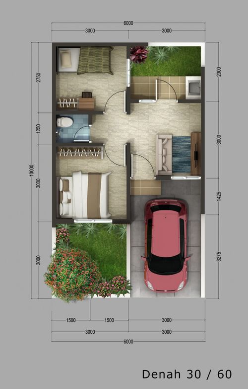 foto denah rumah tipe Lavender perumahan SERPONG GARDEN 1