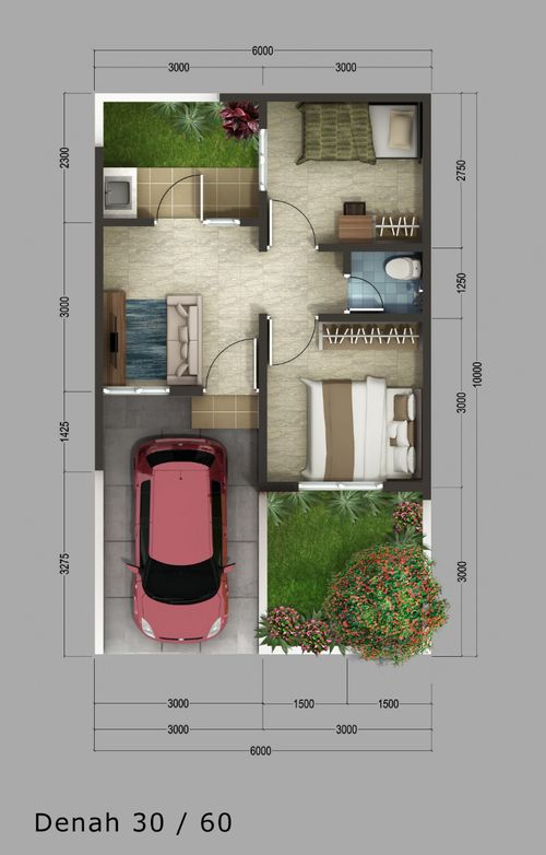 foto denah rumah tipe Primrose perumahan SERPONG GARDEN 1
