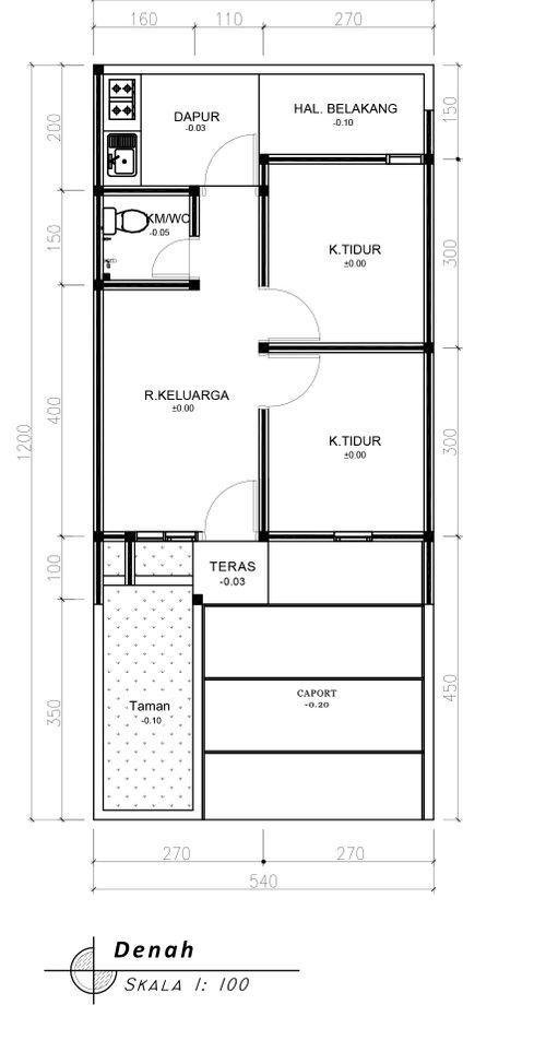 foto denah rumah tipe 33 Landed (362) perumahan Seroja Home Residence 2