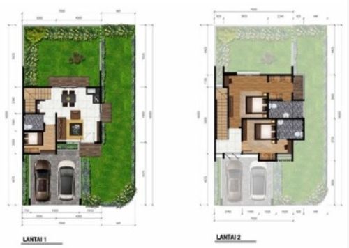 foto denah rumah tipe OLIVE HOOK 802 perumahan CIMANGGIS GOLF ESTATE