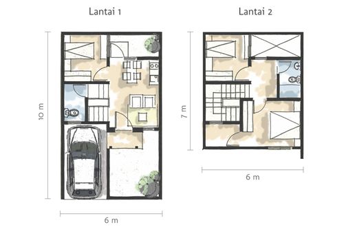 foto denah rumah tipe Paras Standard 2 perumahan SYNTHESIS HOMES
