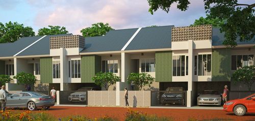 foto tampak rumah tipe Akasia-Delpina perumahan Bumi Panyawangan Cluster Rasamala dan Campaka
