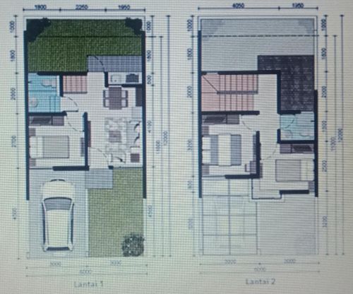 foto denah rumah tipe T. B60/L66F perumahan GRAND WISATA