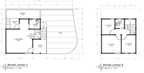 foto denah rumah tipe 54 Compact (554) perumahan Green Valley Residence