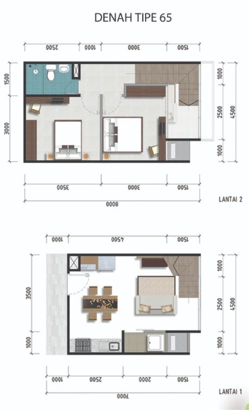 foto denah rumah tipe 65 perumahan Royal Cityloft