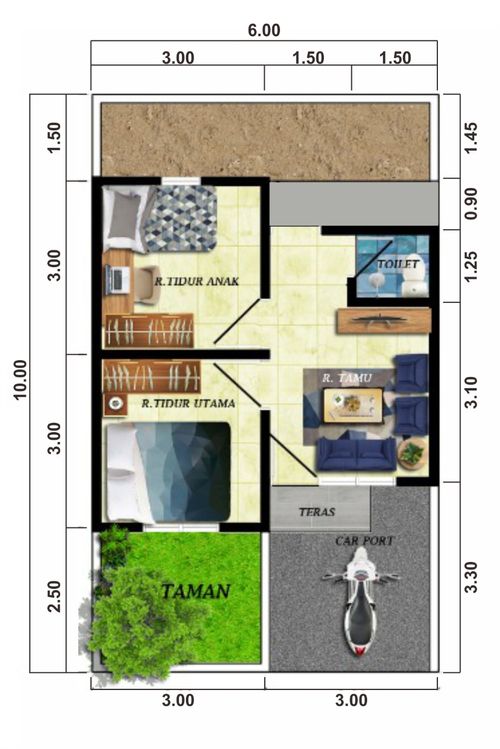 foto denah rumah tipe 30 perumahan JASMINE RESIDENCE
