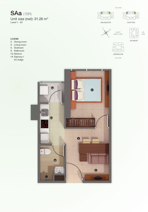 foto denah rumah tipe SAa perumahan The Kensington Royal Suites