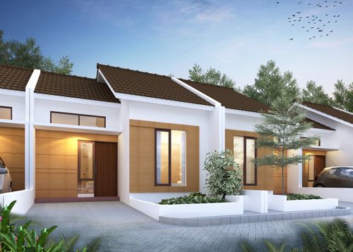 foto tampak rumah tipe BIMA SUDUT 44/114 perumahan JADE SUDIMORO