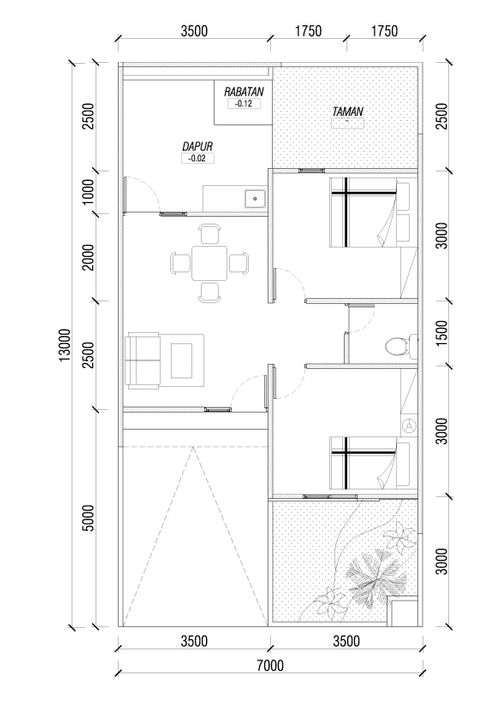foto denah rumah tipe BIMA PRIMA EXT 50/91 perumahan JADE SUDIMORO