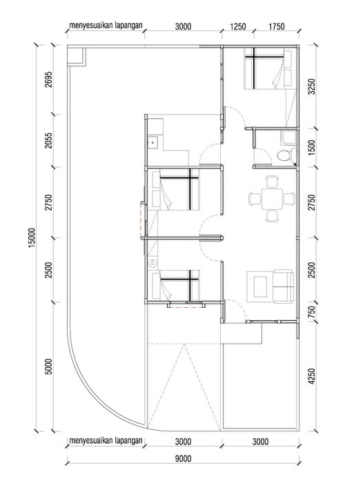 foto denah rumah tipe CAKRA EXT SUDUT 60/132 perumahan JADE SUDIMORO