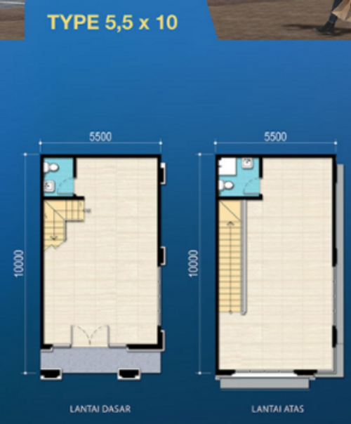 foto denah rumah tipe 110 / 55 C1-1 perumahan VISANA