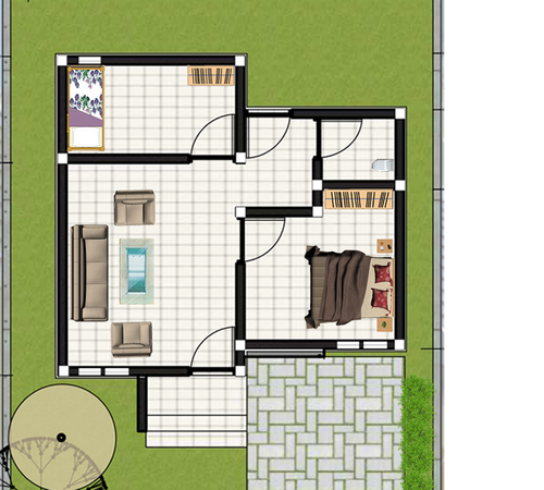 foto denah rumah tipe 36+ perumahan Bambu Mas Residence
